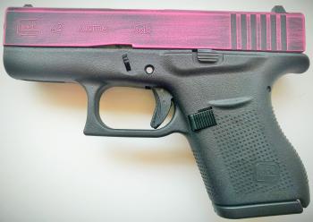 Glock 43 CERAKOTE PINK/BLACK Distressed