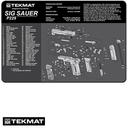 Podložka pro čištění zbraní Sig Sauer P229, černá, TekMat