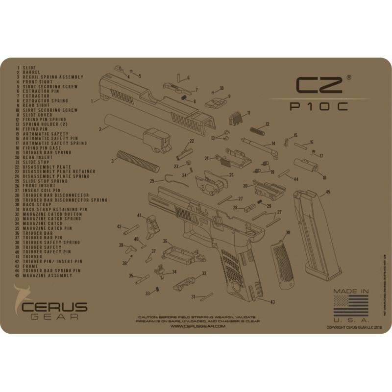 Podložka pro čištění zbraní CZ P10C, Cerus Gear