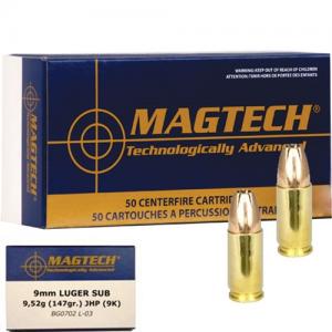 Magtech 9x19 JHP Subsonic (9K) 9,53g/147gr