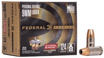 Federal Premium Personal Defense Hydra Shok JHP 9x19 8g/124gr