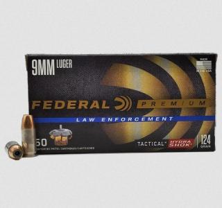 Federal Premium Law Enforcement Tactical Hydra Shok JHP 9x19 8g/124GR