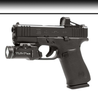 Glock 43X MOS with RMSc Shield Optic red dot sight and Streamlight TLR-7 sub flashlight