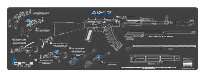 Cerus Gear podložka pro čištění zbraní AK 47, šedá