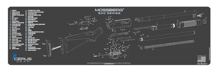Cerus Gear podložka pro čištění zbraní MOSSBERG 500, šedá