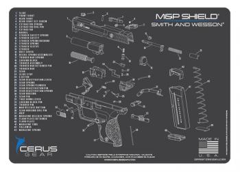Cerus Gear podložka pro čištění zbraní SMITH & WESSON MP SHIELD, šedá