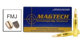 Náboj Magtech .223REM FMJ (223A) 3,56g, 55gr